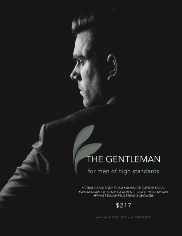 Man in profile, The Gentleman spa treatment.