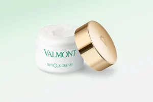 Valmont Detox Cream jar with lid open.
